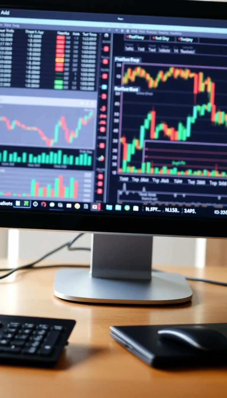 Imagem ilustrativa: Gráficos financeiros em um computador